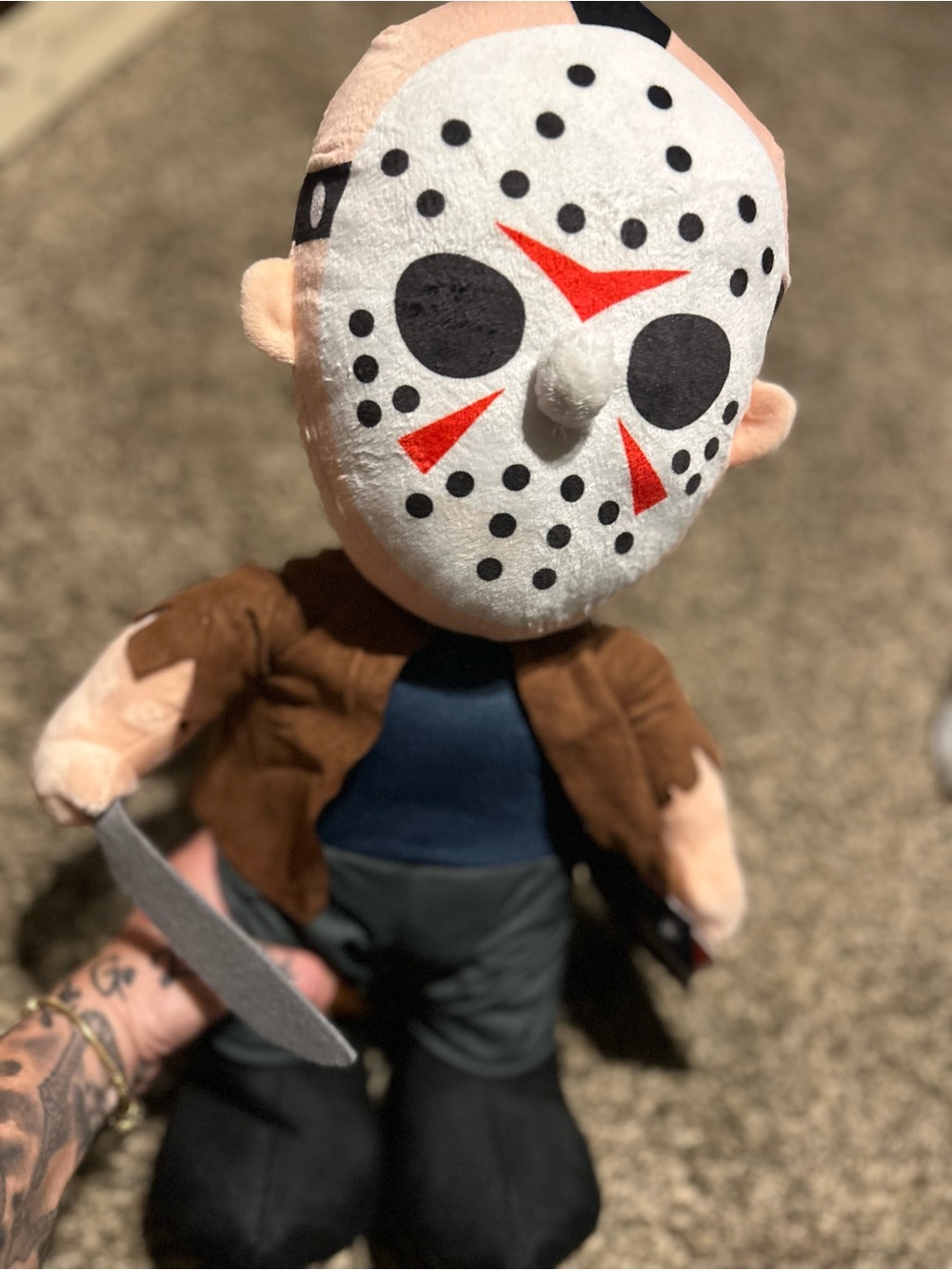 Friday the 13th Mask Stand Up Greeter - White & Brown